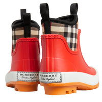 BRIGHT RED Bottes de pluie en caoutchouc et néoprène à motif Vintage check