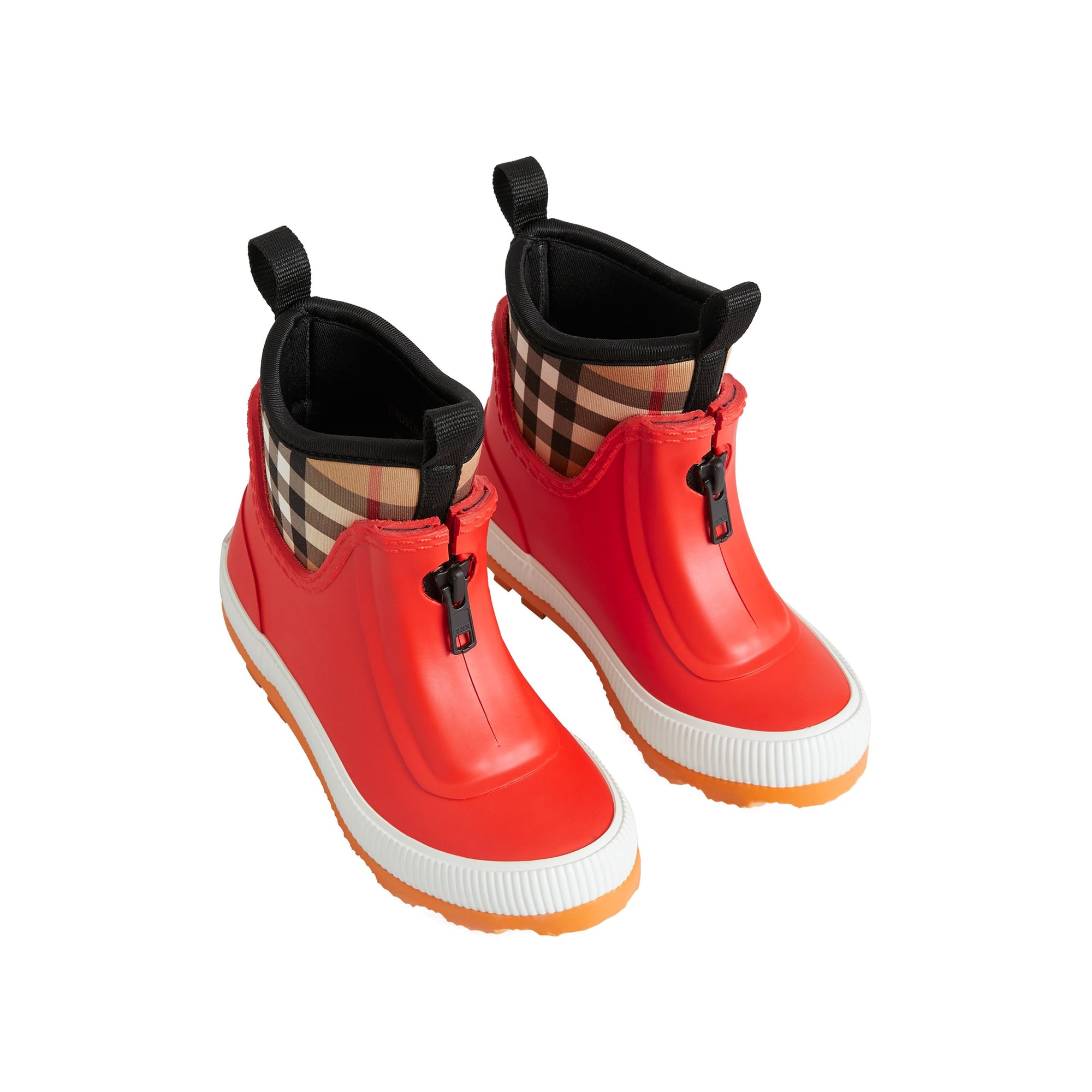 BRIGHT RED Bottes de pluie en caoutchouc et néoprène à motif Vintage check