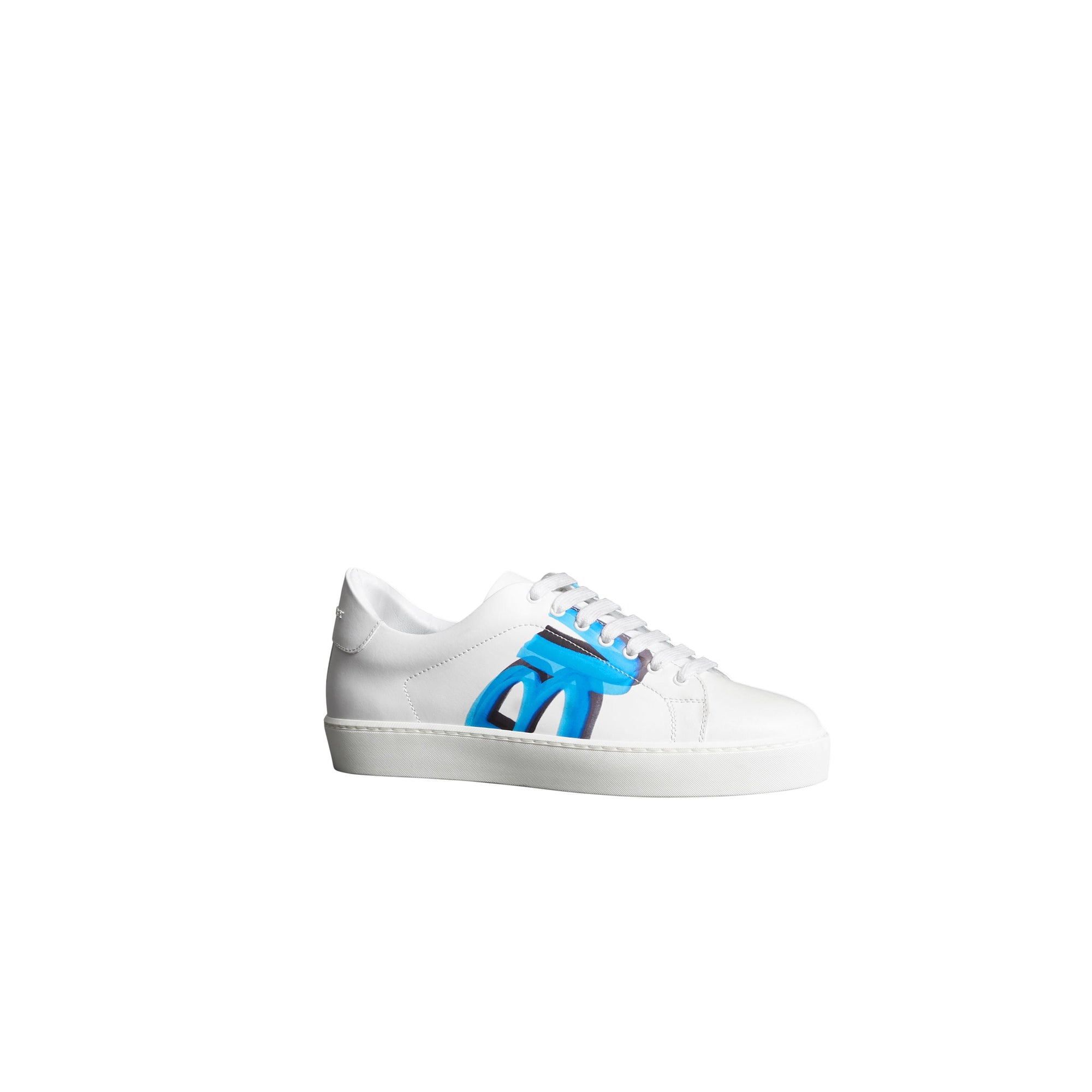 BRIGHT SKY BLUE Sneakers en cuir à imprimé graffiti