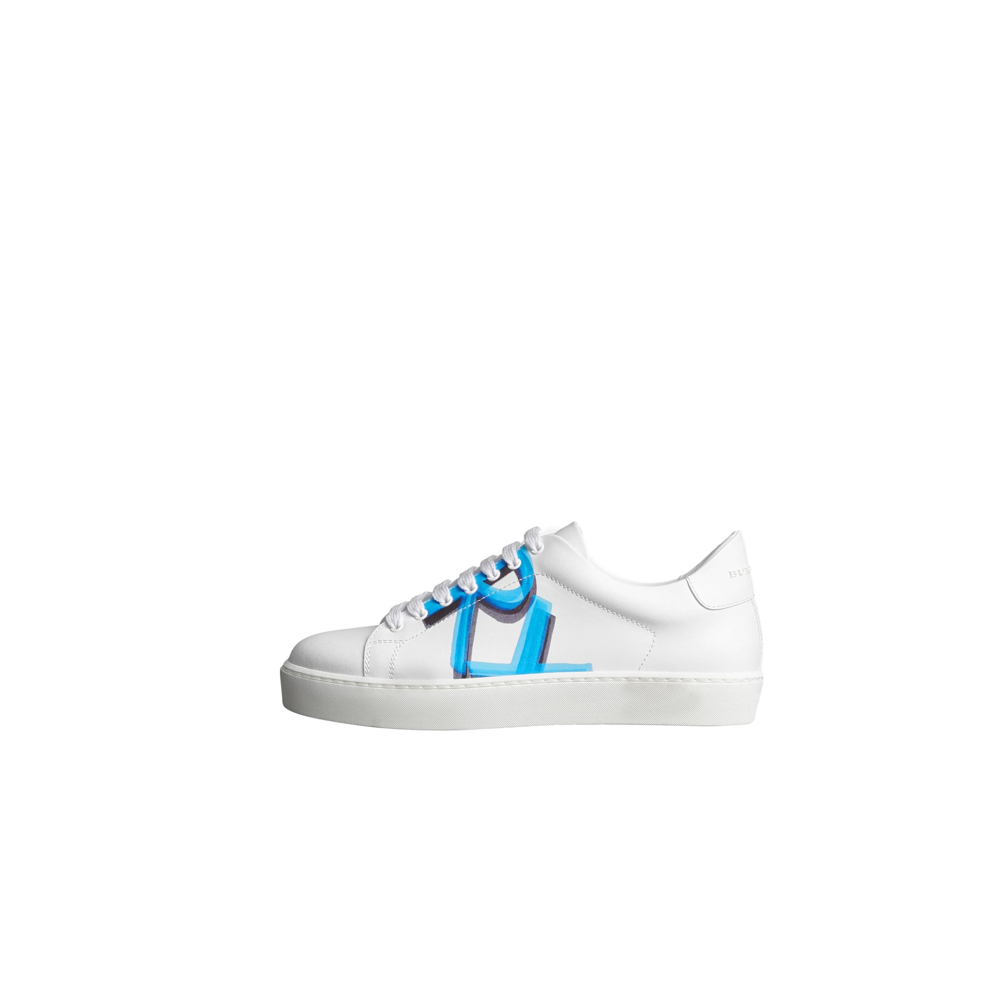 BRIGHT SKY BLUE Sneakers en cuir à imprimé graffiti