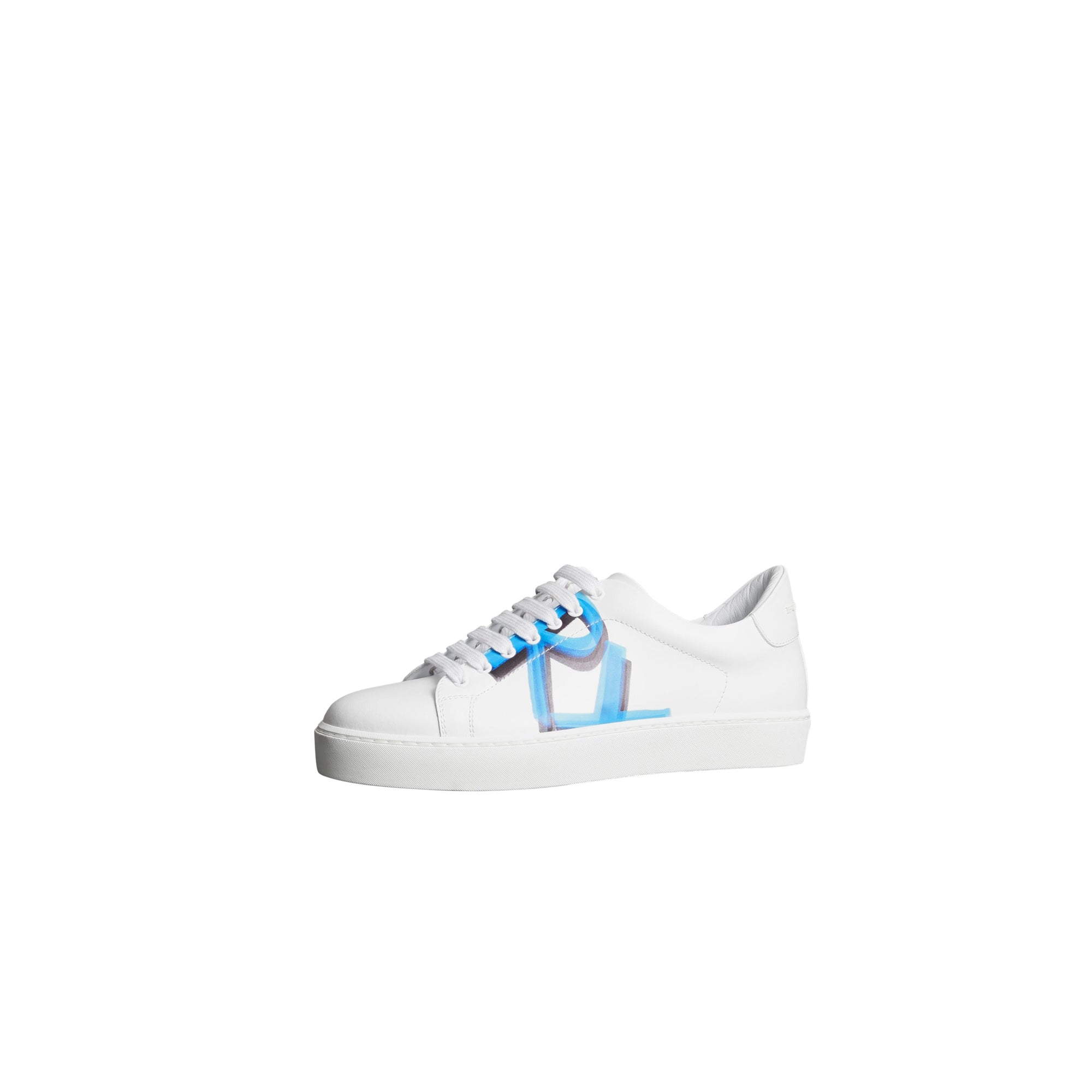 BRIGHT SKY BLUE Sneakers en cuir à imprimé graffiti