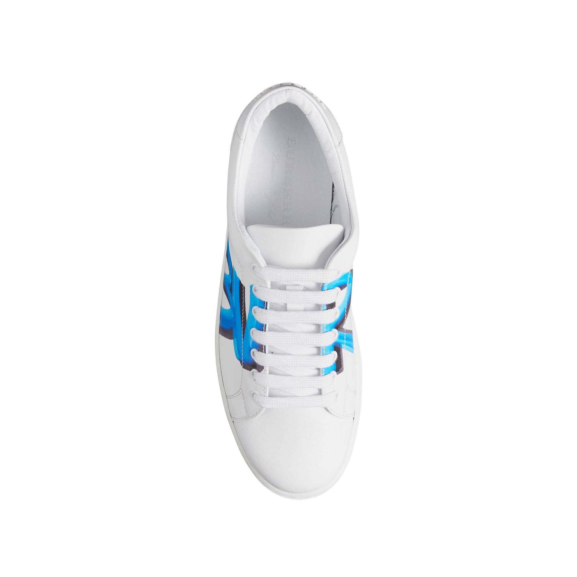 BRIGHT SKY BLUE Sneakers en cuir à imprimé graffiti