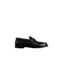 BOTTLE GREEN Mocassins en cuir à franges
