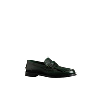 BOTTLE GREEN Mocassins en cuir à franges