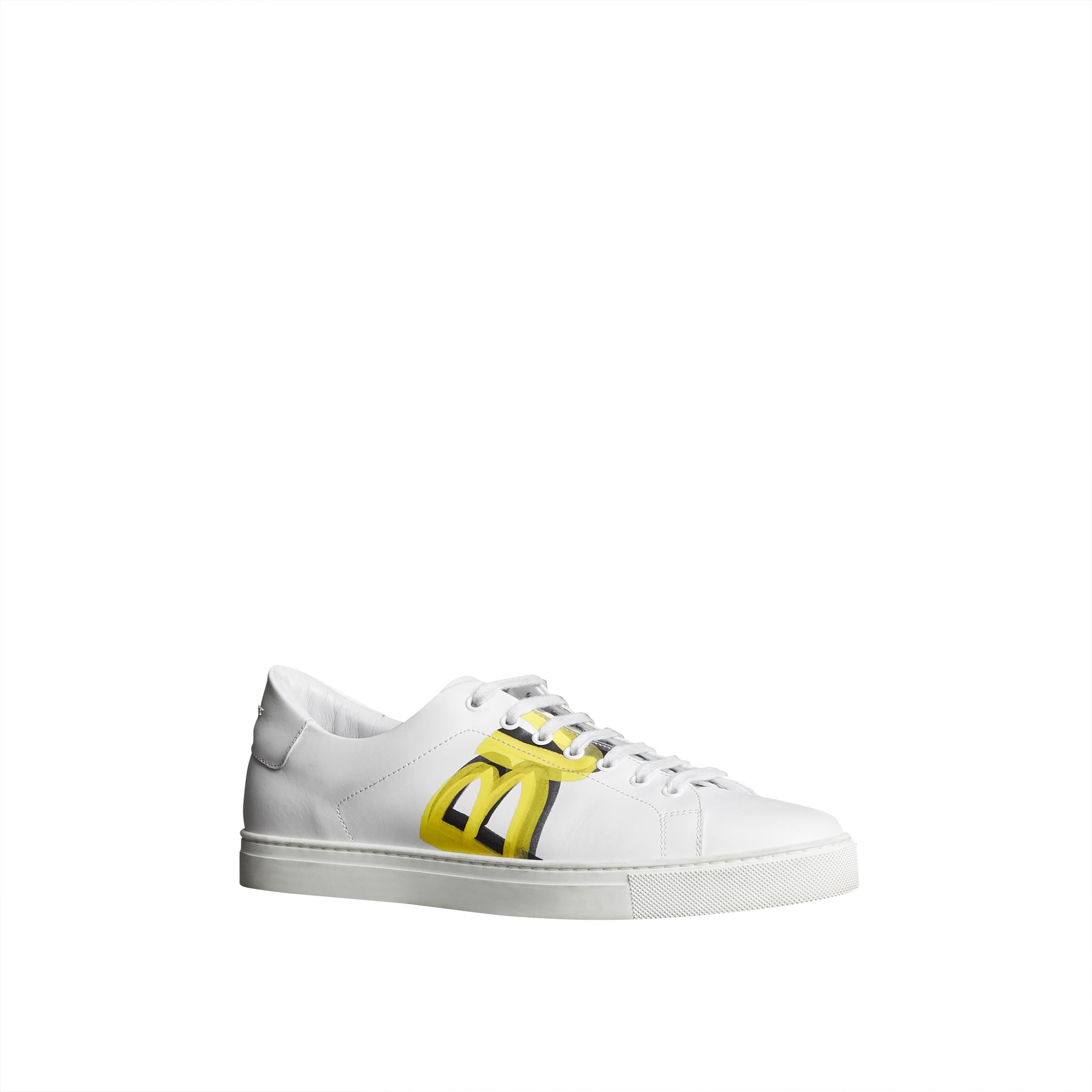 OPTIC WHITE/V YELLOW Sneakers en cuir avec logo imprimé