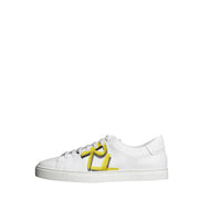 OPTIC WHITE/V YELLOW Sneakers en cuir avec logo imprimé