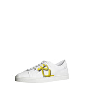 OPTIC WHITE/V YELLOW Sneakers en cuir avec logo imprimé