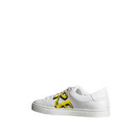 OPTIC WHITE/V YELLOW Sneakers en cuir avec logo imprimé