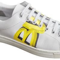 OPTIC WHITE/V YELLOW Sneakers en cuir avec logo imprimé