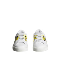 OPTIC WHITE/V YELLOW Sneakers en cuir avec logo imprimé