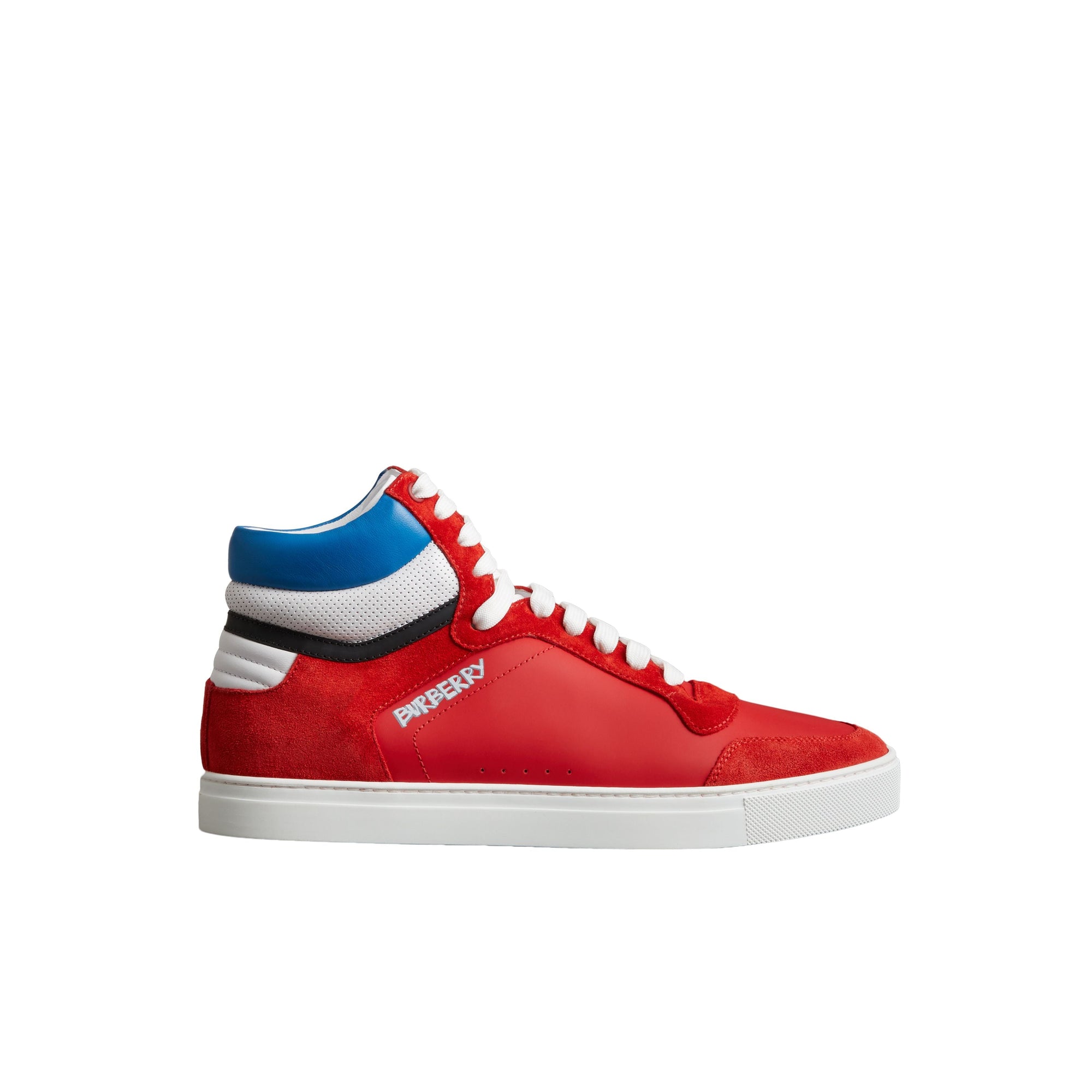 BRIGHT RED Sneakers montantes en cuir et cuir velours