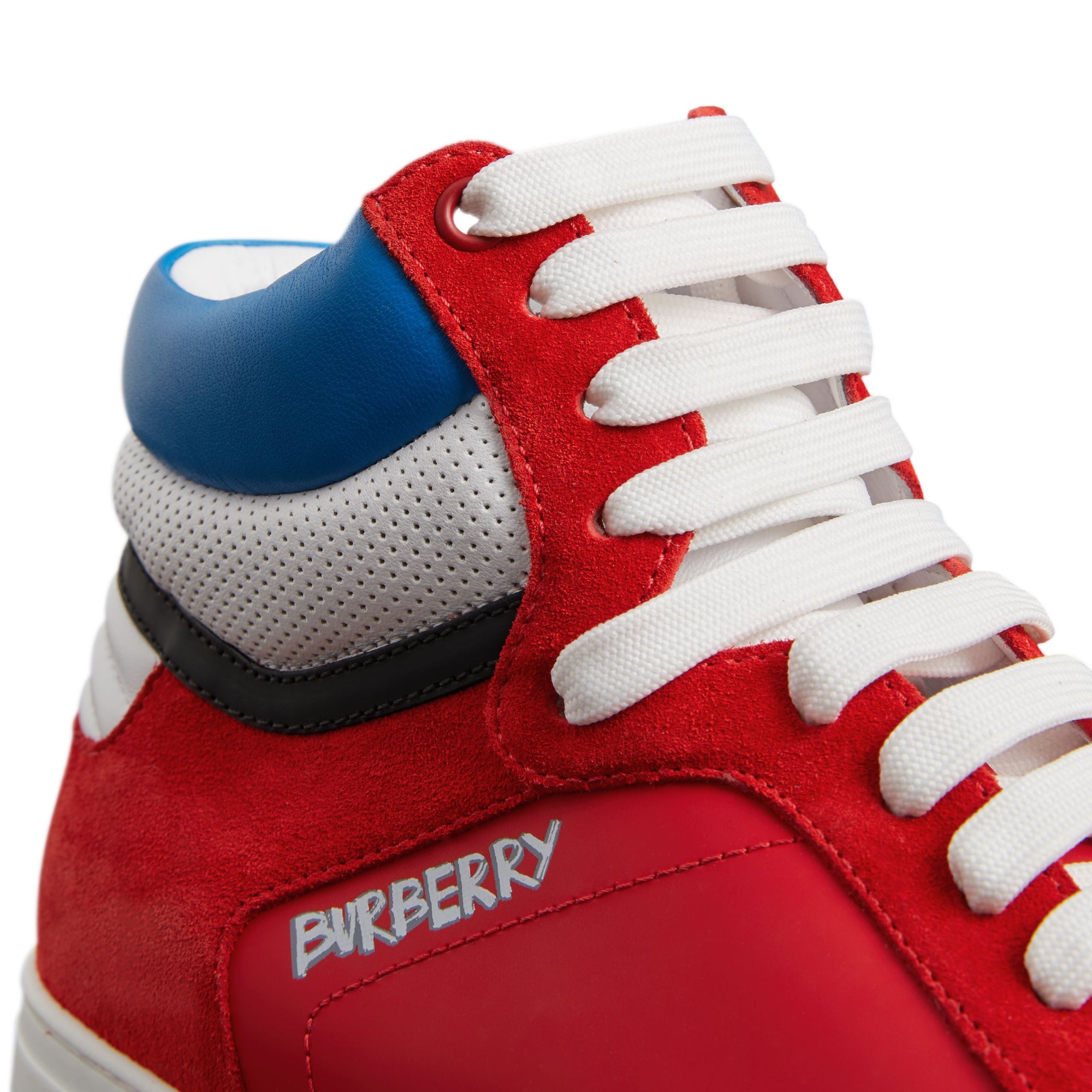 BRIGHT RED Sneakers montantes en cuir et cuir velours