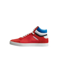 BRIGHT RED Sneakers montantes en cuir et cuir velours