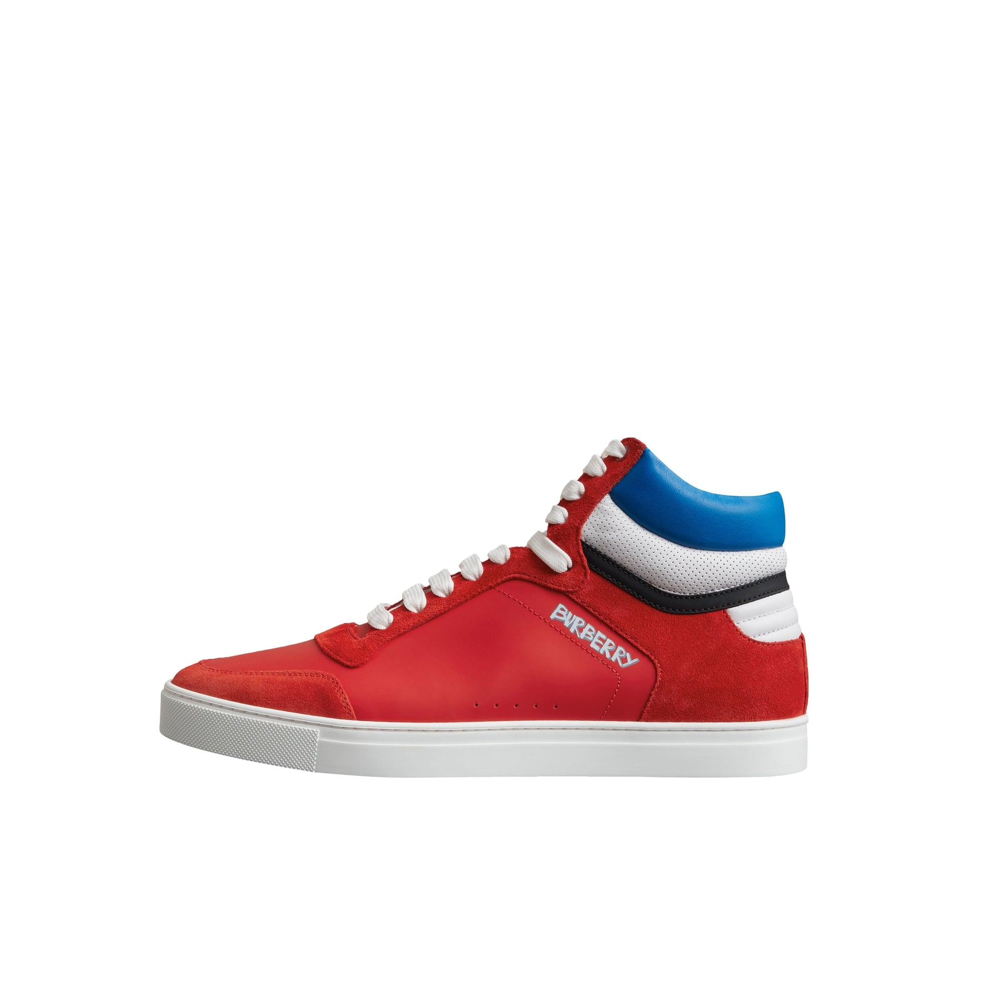 BRIGHT RED Sneakers montantes en cuir et cuir velours