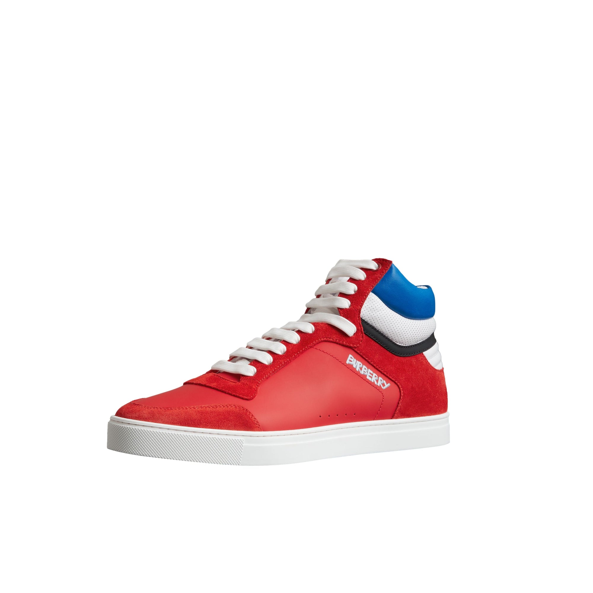 BRIGHT RED Sneakers montantes en cuir et cuir velours