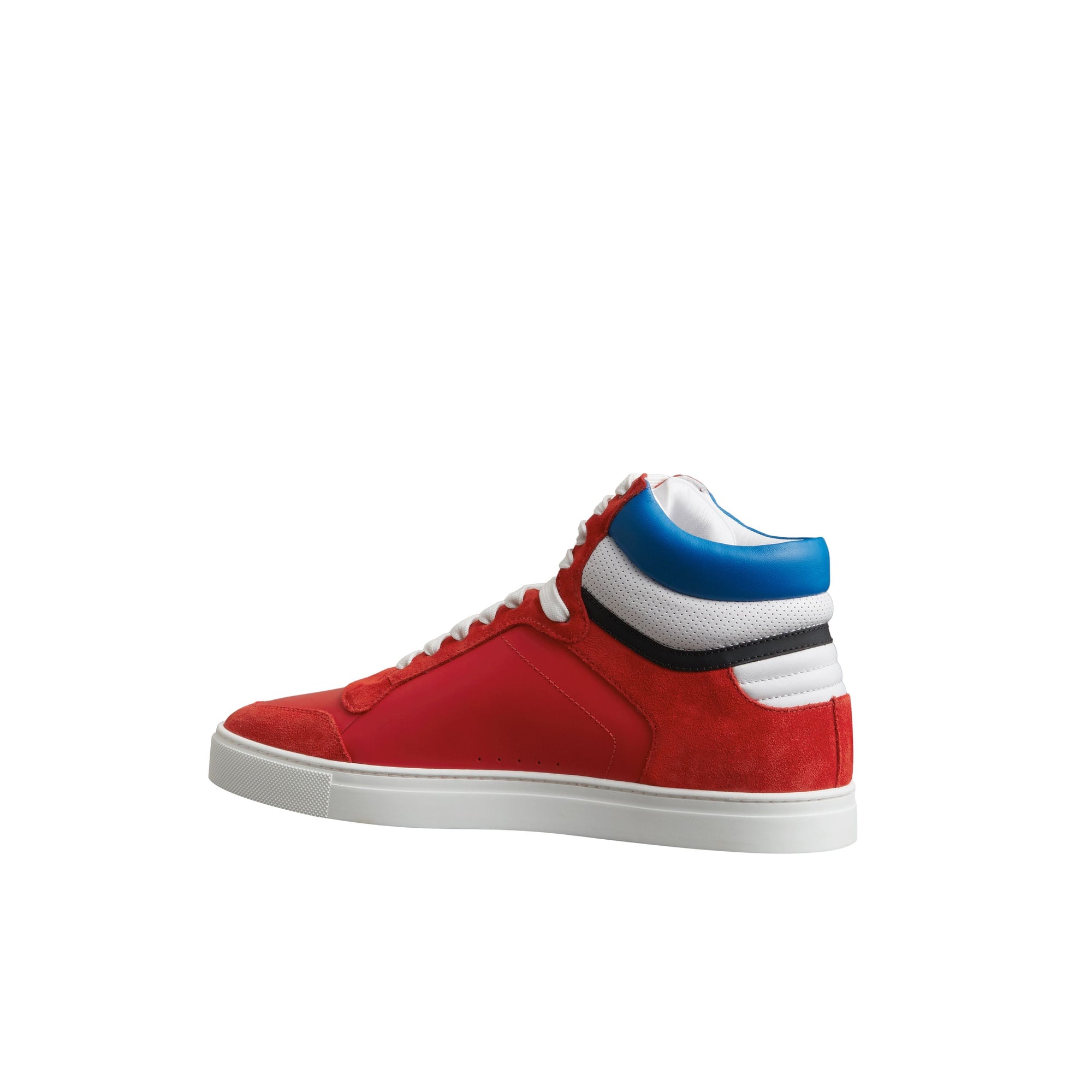 BRIGHT RED Sneakers montantes en cuir et cuir velours
