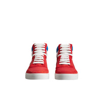 BRIGHT RED Sneakers montantes en cuir et cuir velours