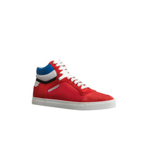 BRIGHT RED Sneakers montantes en cuir et cuir velours