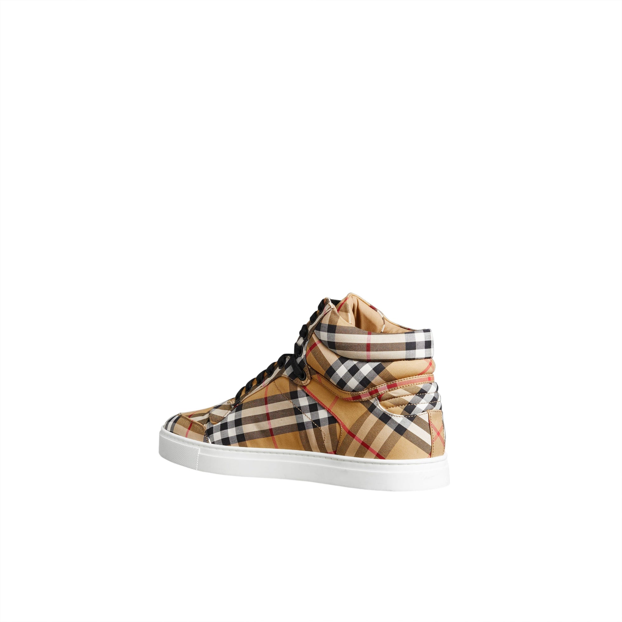 ANTIQUE YELLOW Sneakers montantes en coton à motif Vintage check