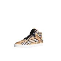 ANTIQUE YELLOW Sneakers montantes en coton à motif Vintage check