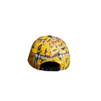 Casquette de baseball à motif vintage check et graffiti - Jaune vif & jaune antique