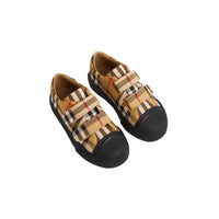 ANTIQUE YELLOW/BLACK Sneakers en cuir à motif Vintage check