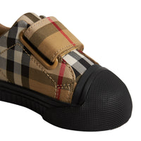 ANTIQUE YELLOW/BLACK Sneakers en cuir à motif Vintage check