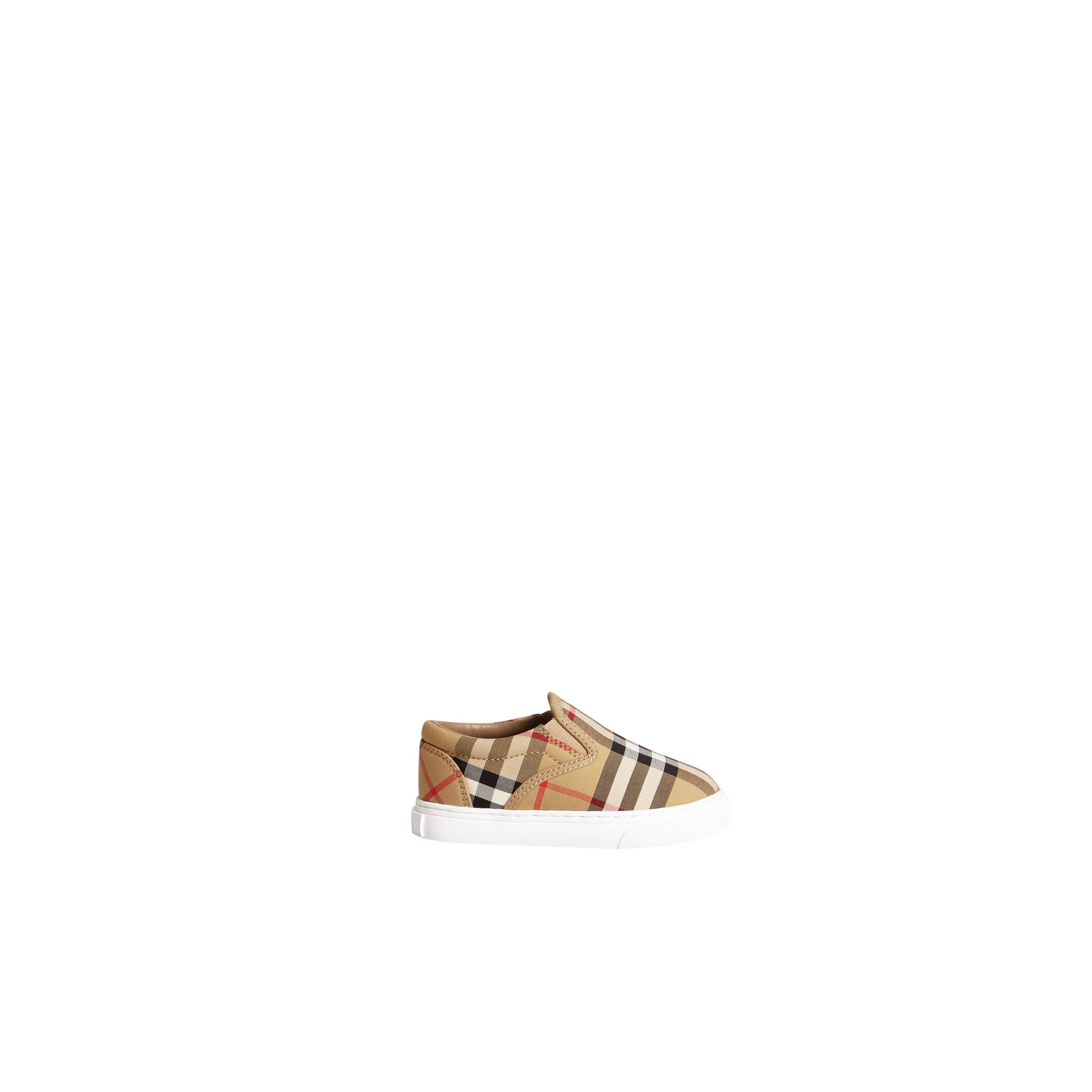 ANTIQUE YELLOW/OPWHT Sneakers sans lacets en cuir à motif Vintage check