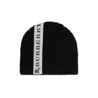 BLACK Bonnet en laine rayé avec logo