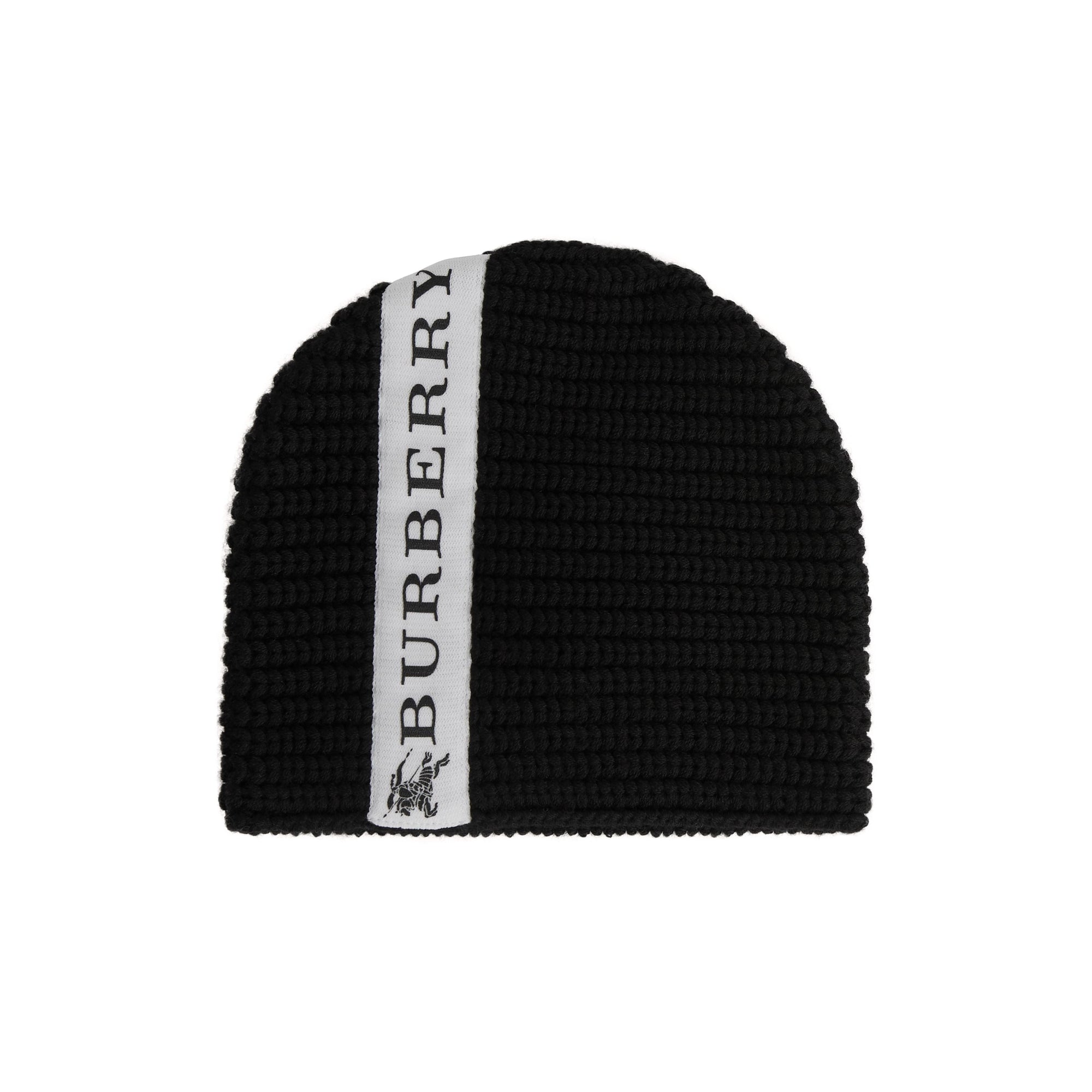 BLACK Bonnet en laine rayé avec logo
