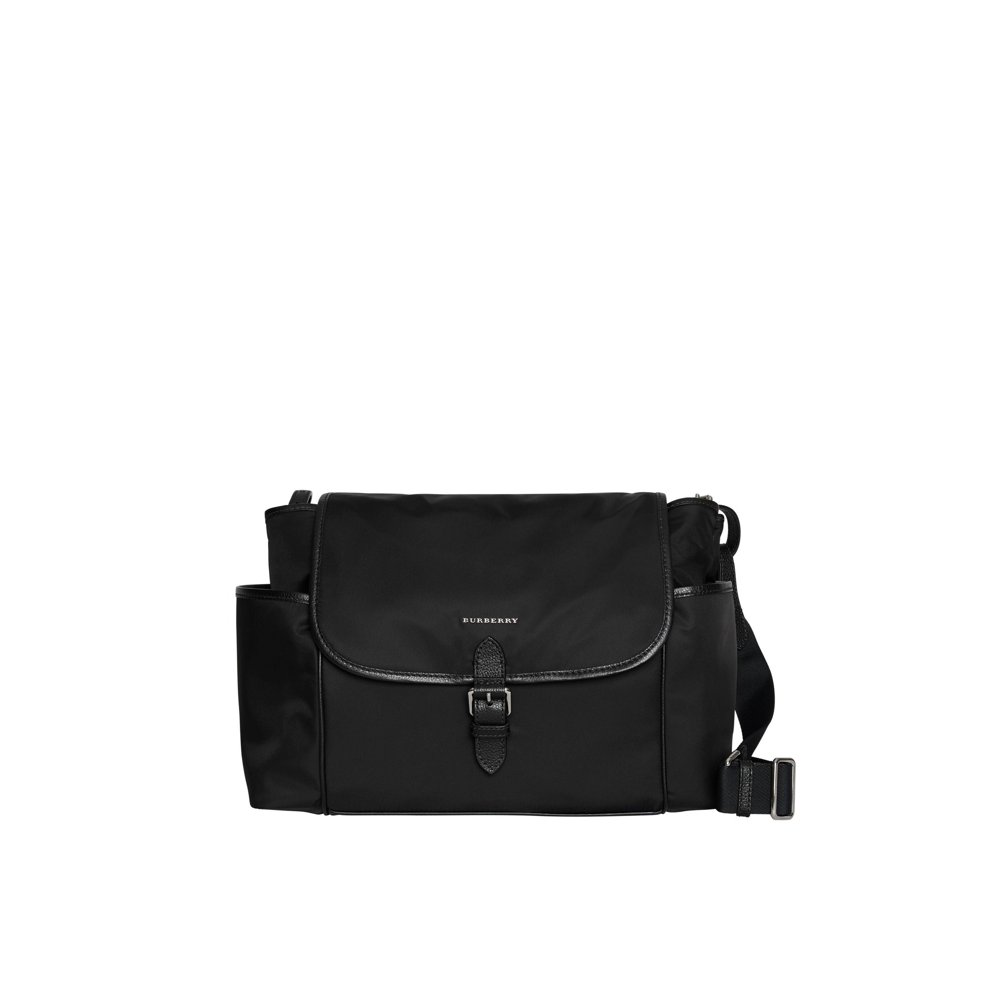 BLACK Sac à langer porté à l'épaule avec détails en cuir