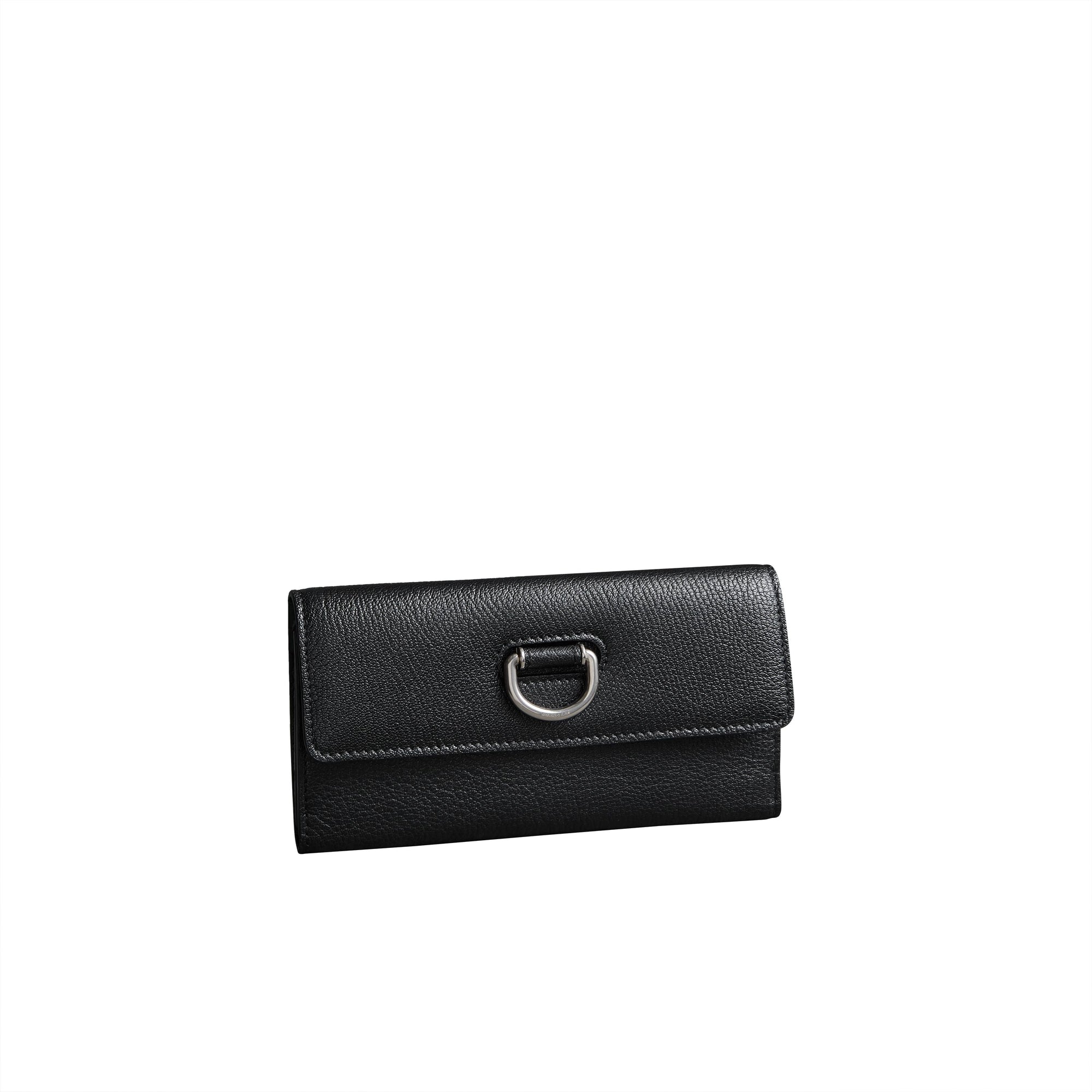 BLACK 2 Portefeuille continental en cuir grainé avec boucle en D