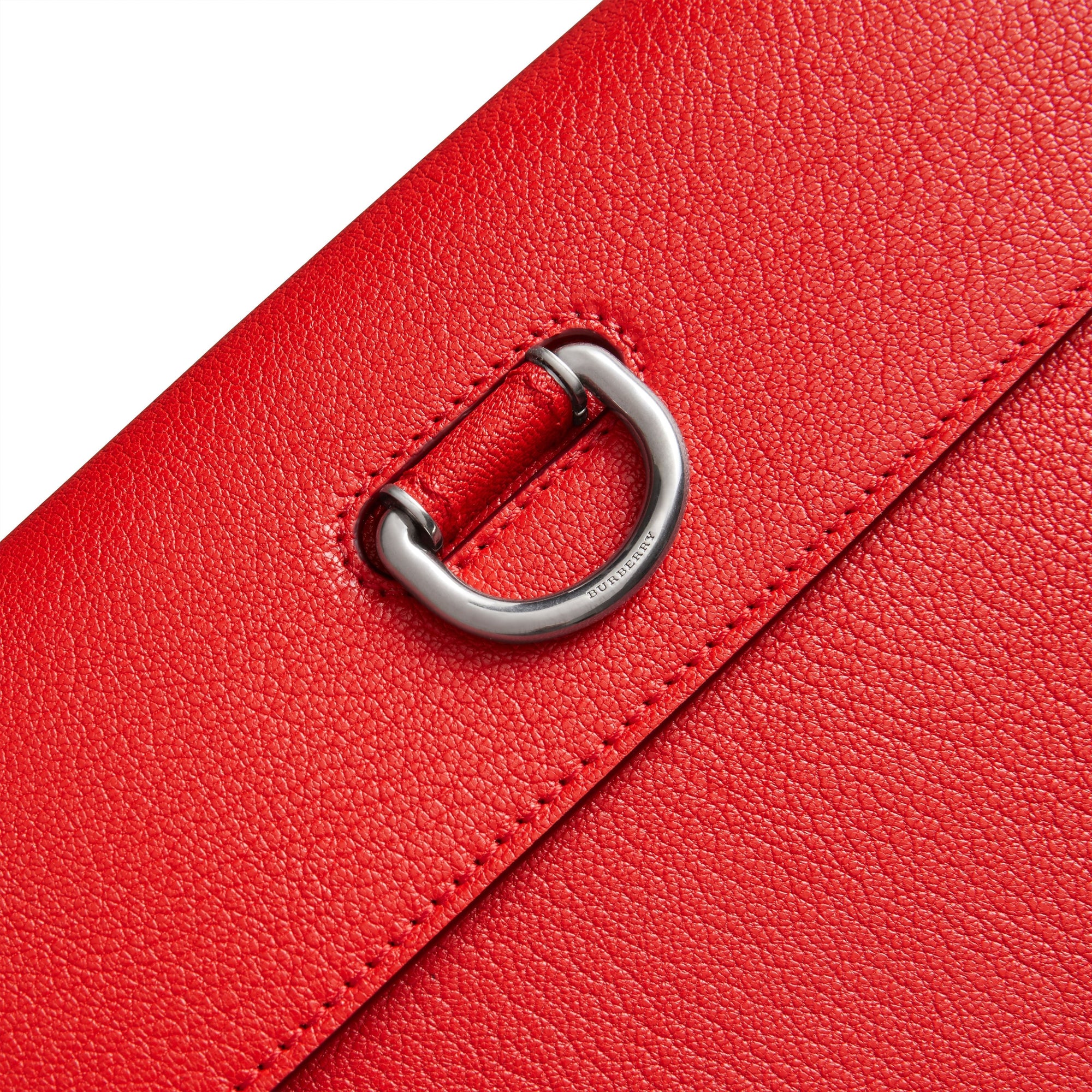 BRIGHT RED Pochette en cuir à boucle en D avec porte-monnaie zippé