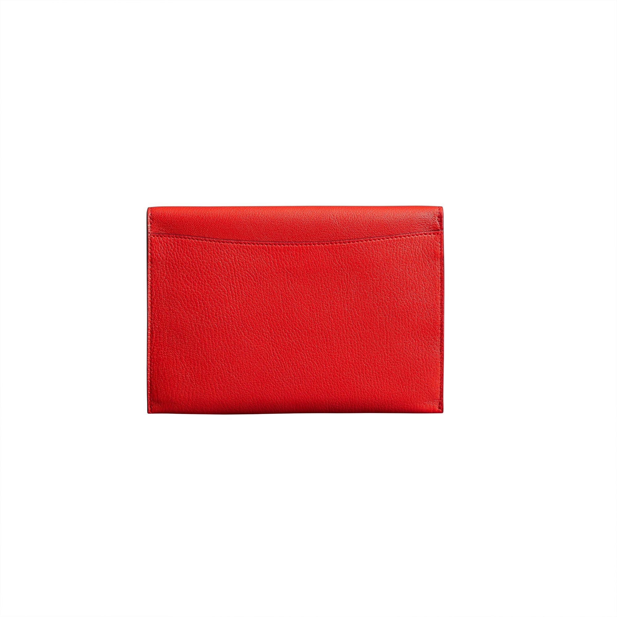 BRIGHT RED Pochette en cuir à boucle en D avec porte-monnaie zippé