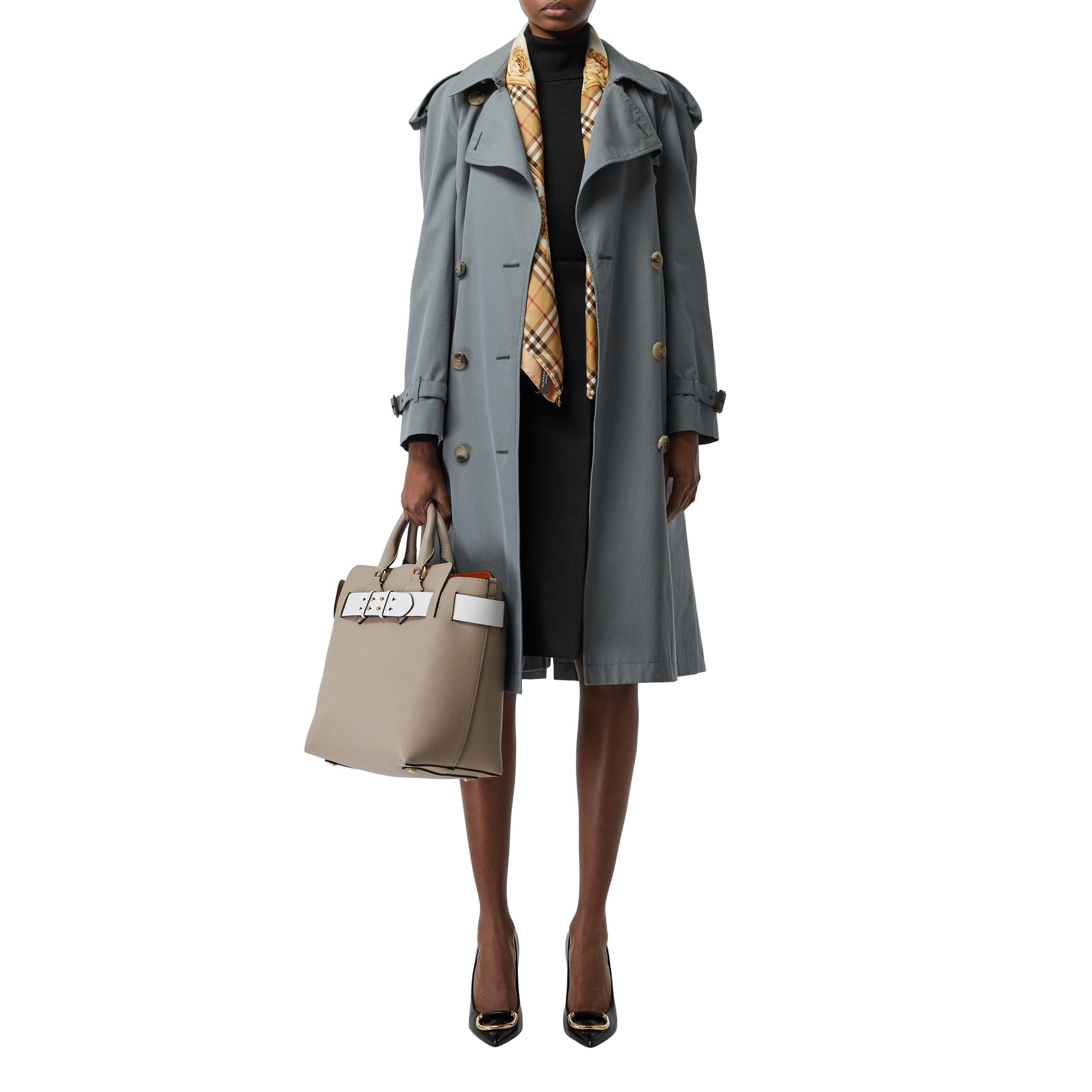 Sac the belt moyen en cuir - Gris minéral