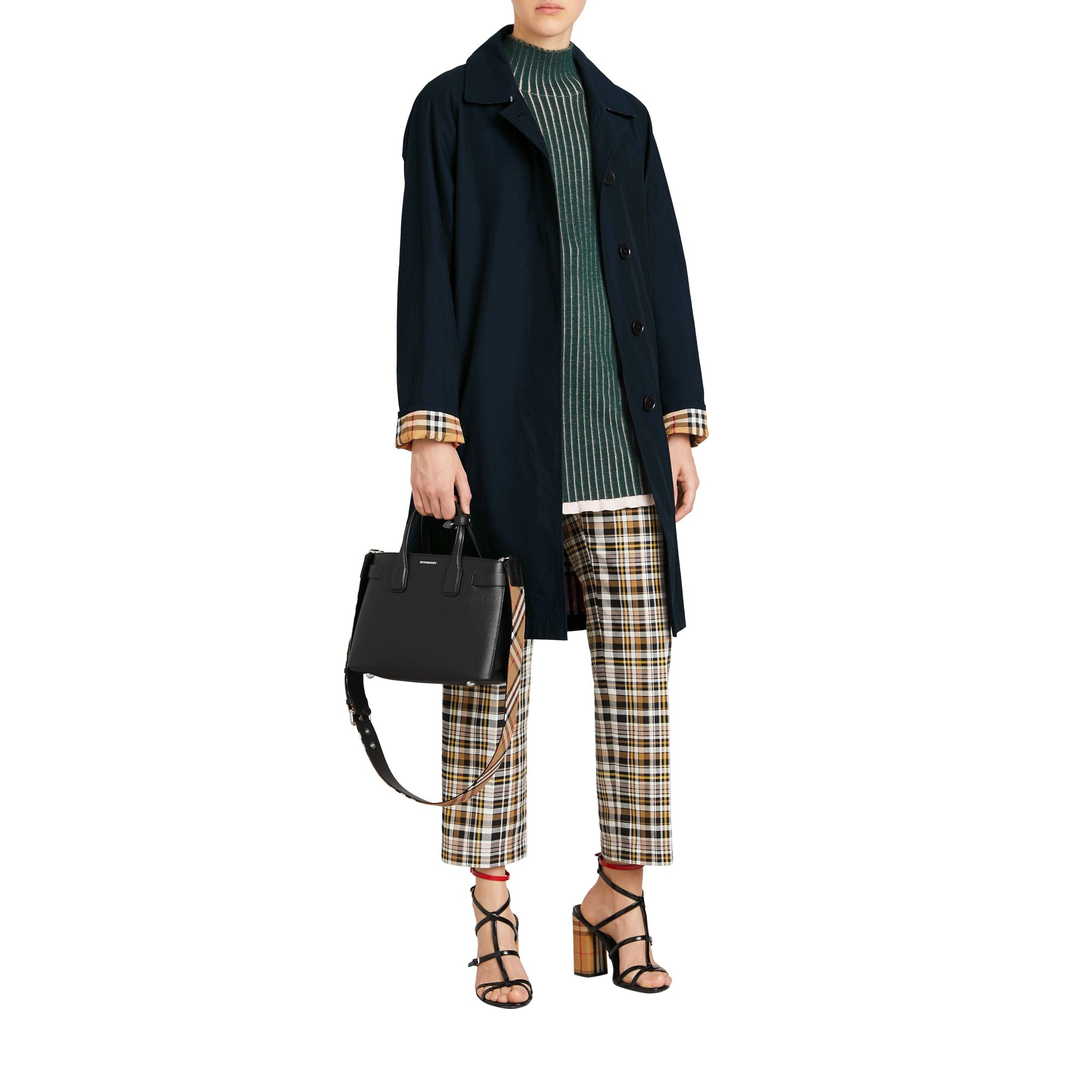 BLACK Petit sac The Banner en cuir avec Vintage check