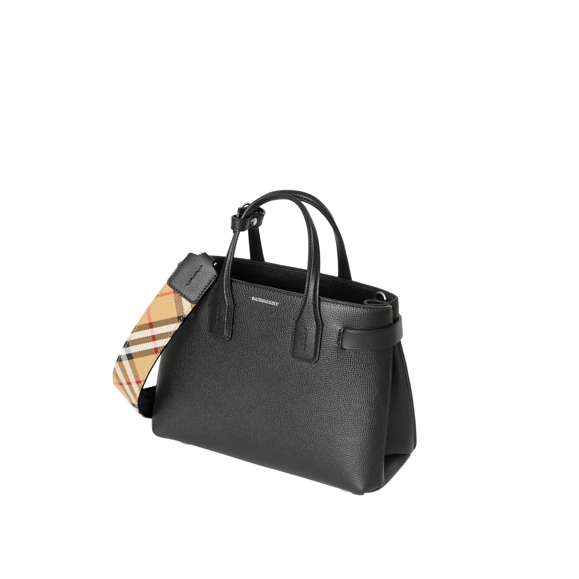 BLACK Petit sac The Banner en cuir avec Vintage check