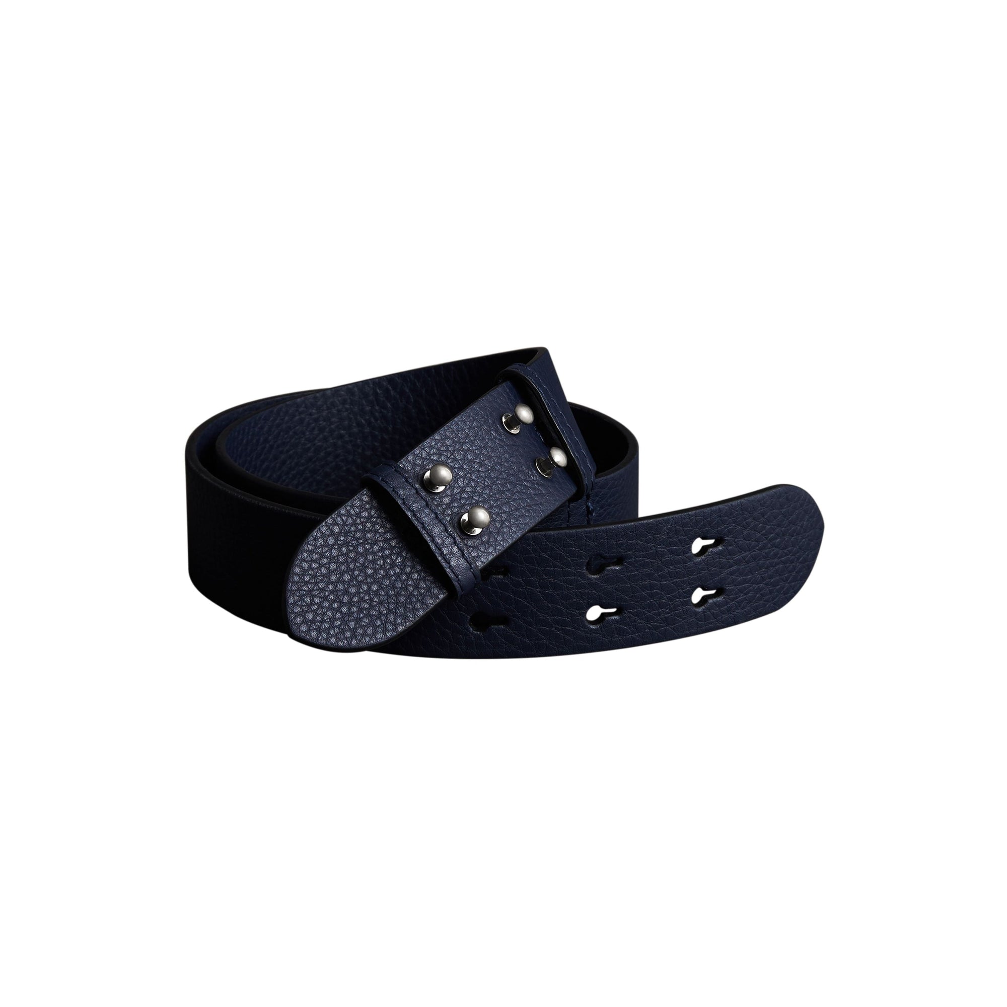 Ceinture en cuir grainé pour petit sac the belt - Bleu régence