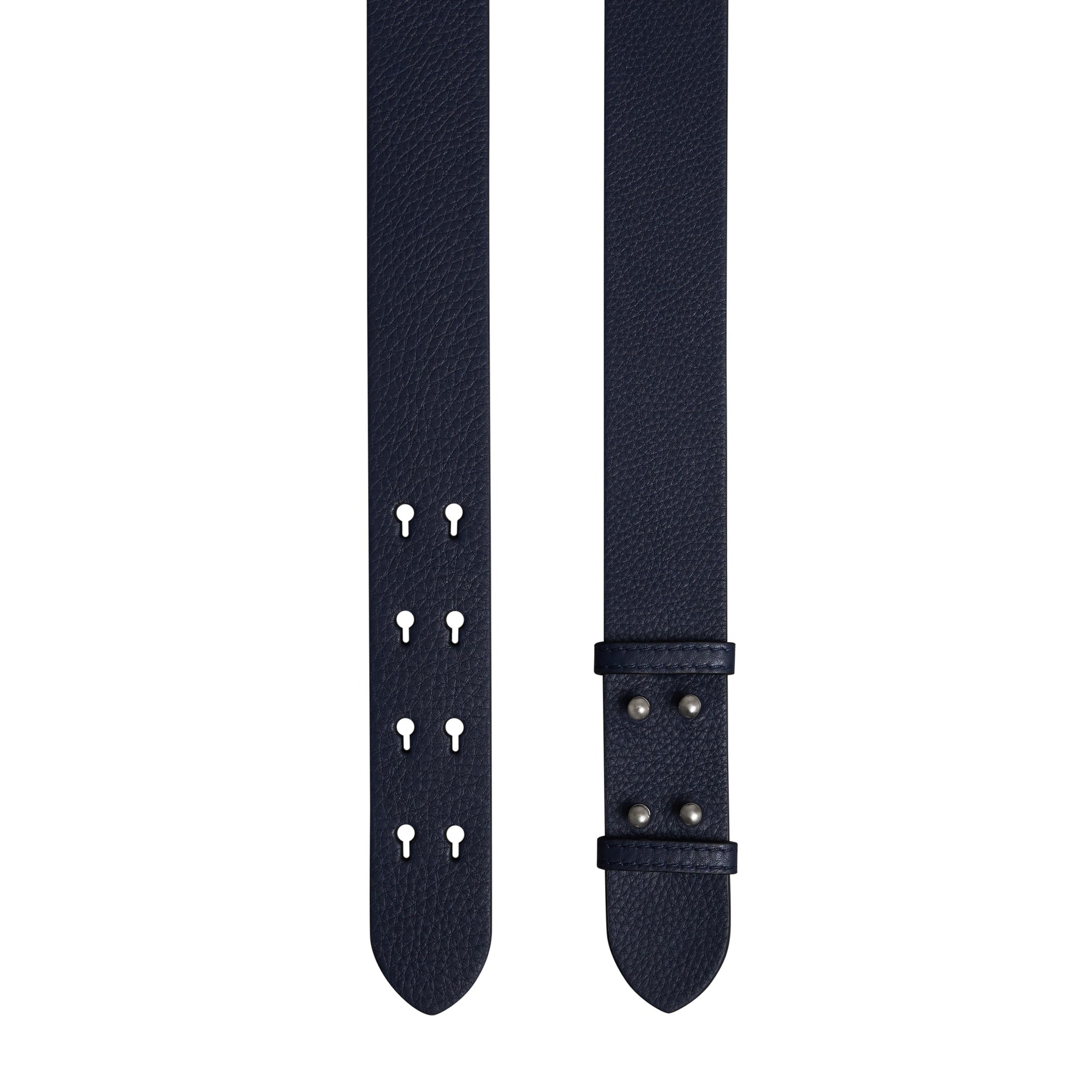 Ceinture en cuir grainé pour petit sac the belt - Bleu régence