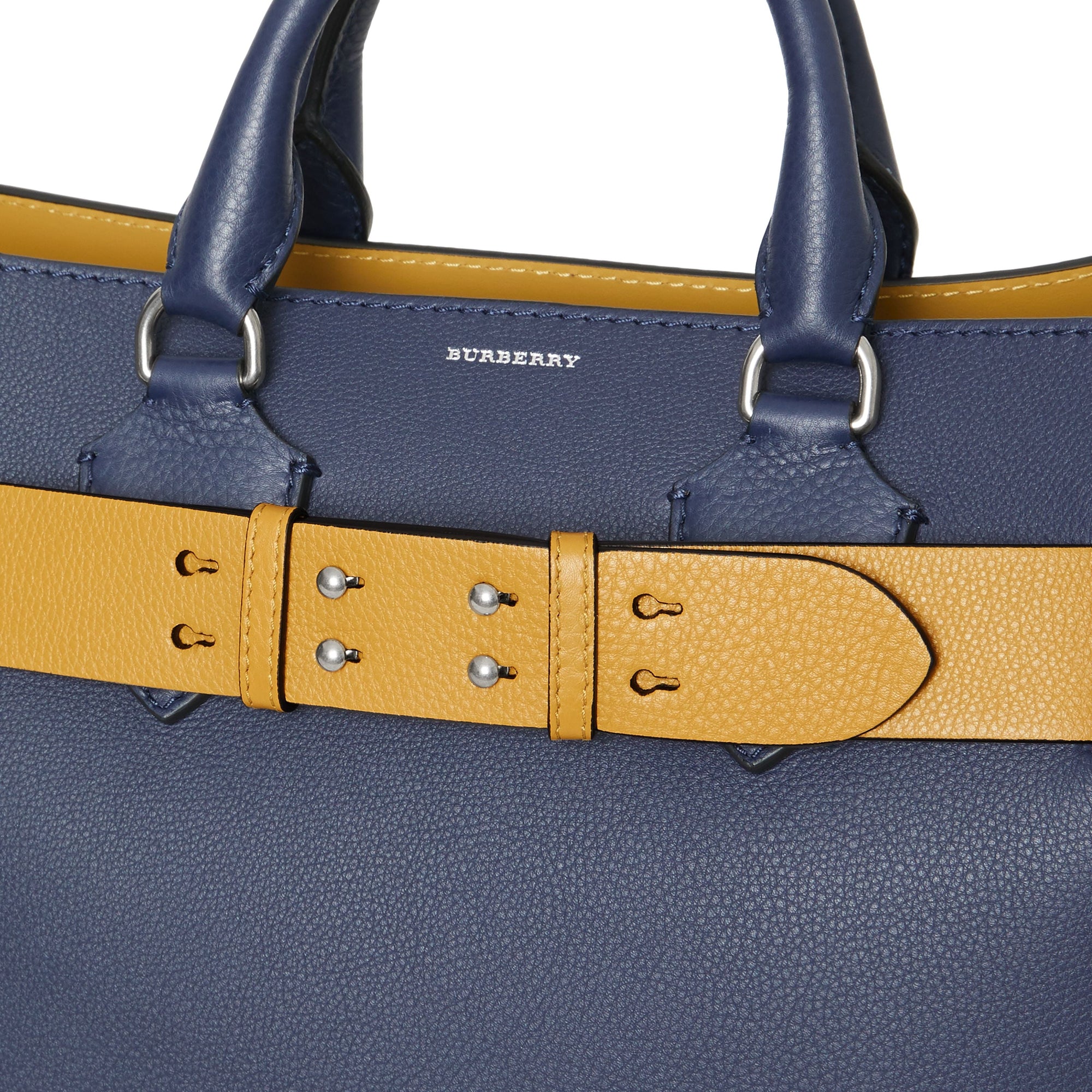 Ceinture en cuir grainé pour petit sac the belt - Jaune bleuet