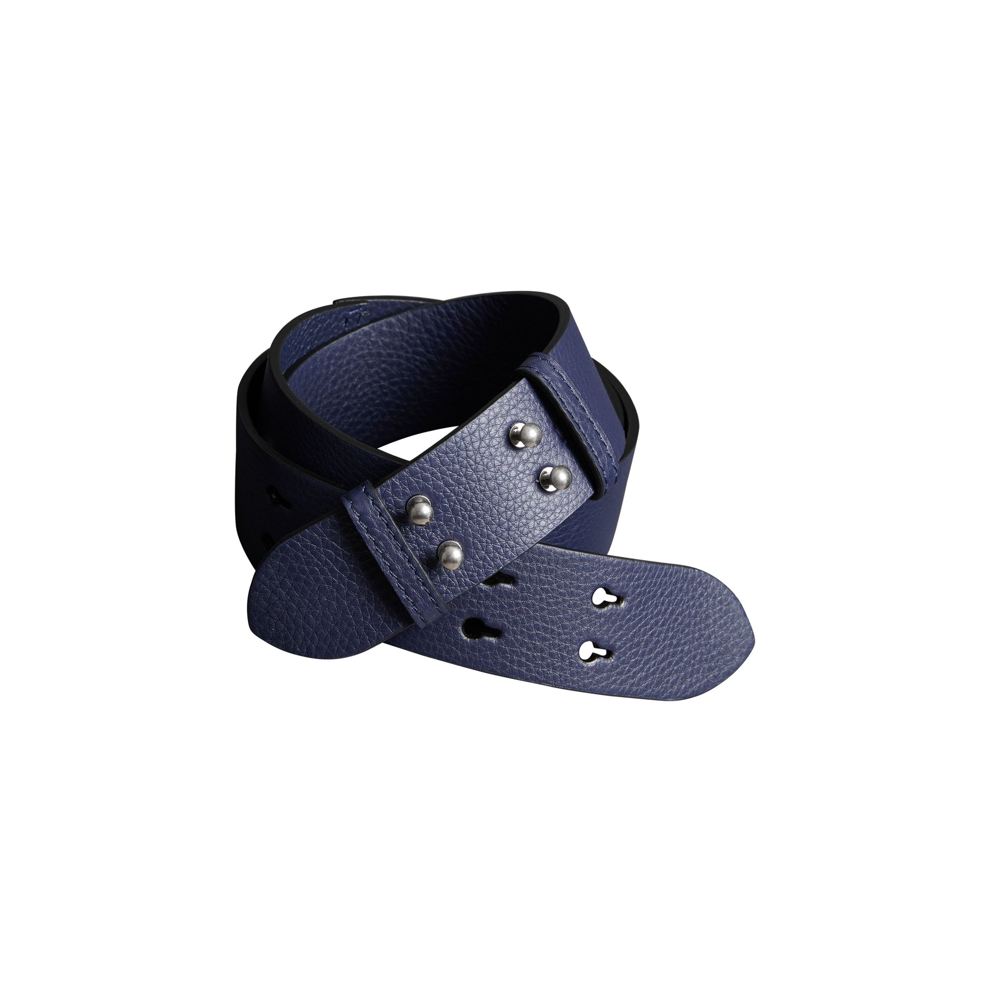 Ceinture du sac the belt moyen en cuir grainé - Bleu régence