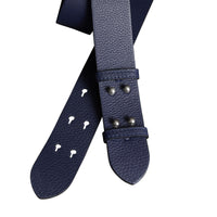 Ceinture du sac the belt moyen en cuir grainé - Bleu régence