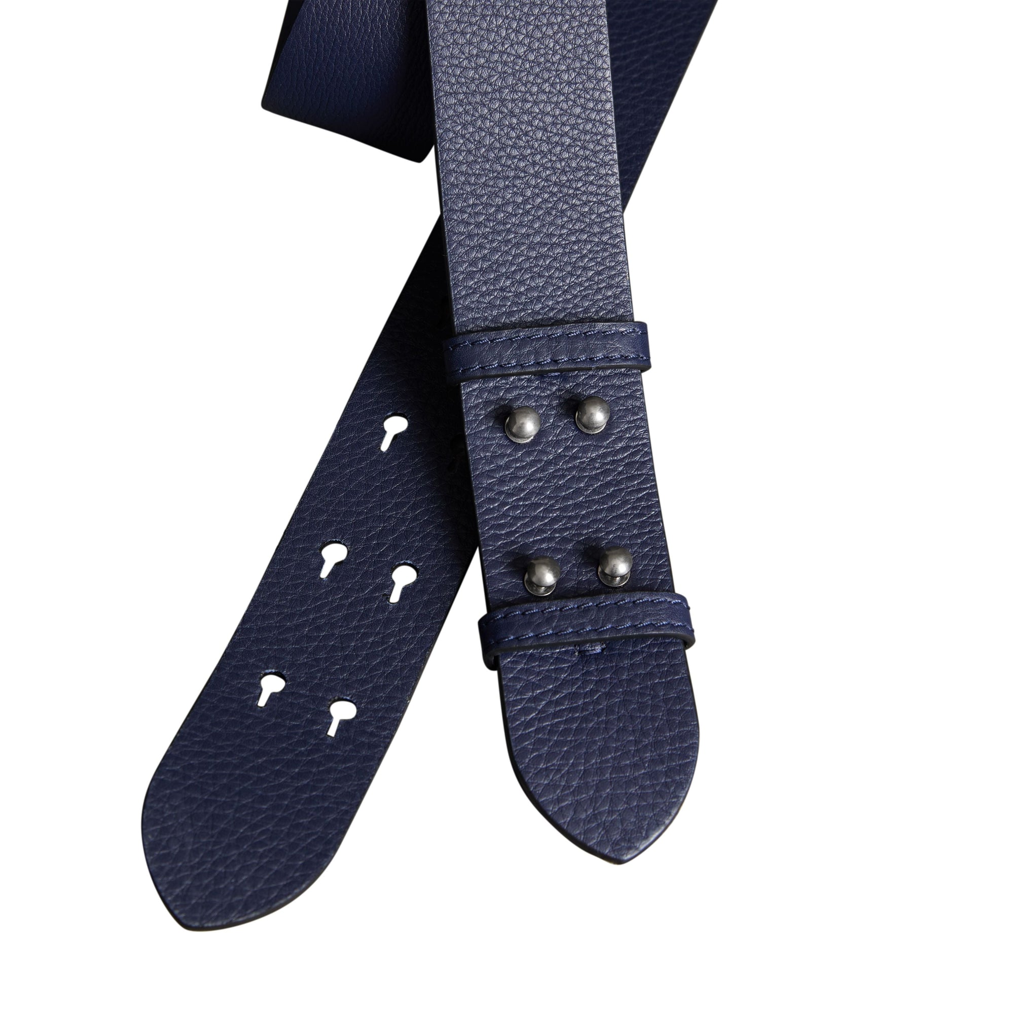 Ceinture du sac the belt moyen en cuir grainé - Bleu régence