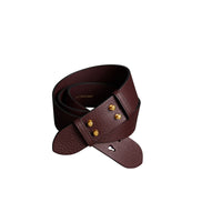 Ceinture du sac the belt moyen en cuir grainé - Bordeaux intense