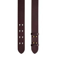 Ceinture du sac the belt moyen en cuir grainé - Bordeaux intense
