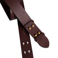 Ceinture du sac the belt moyen en cuir grainé - Bordeaux intense