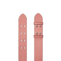 Ceinture en cuir grainé pour sac the belt moyen - Rose cendré