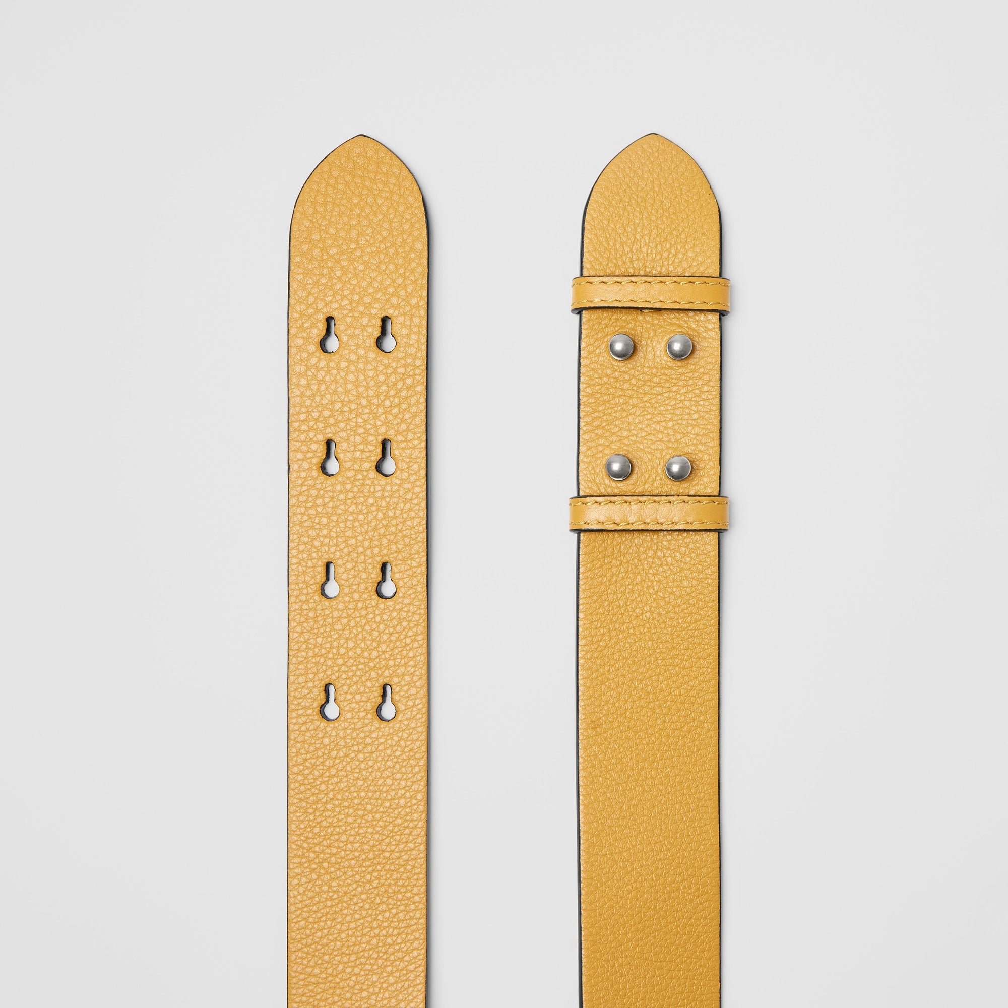 Ceinture du sac the belt moyen en cuir grainé - Jaune bleuet