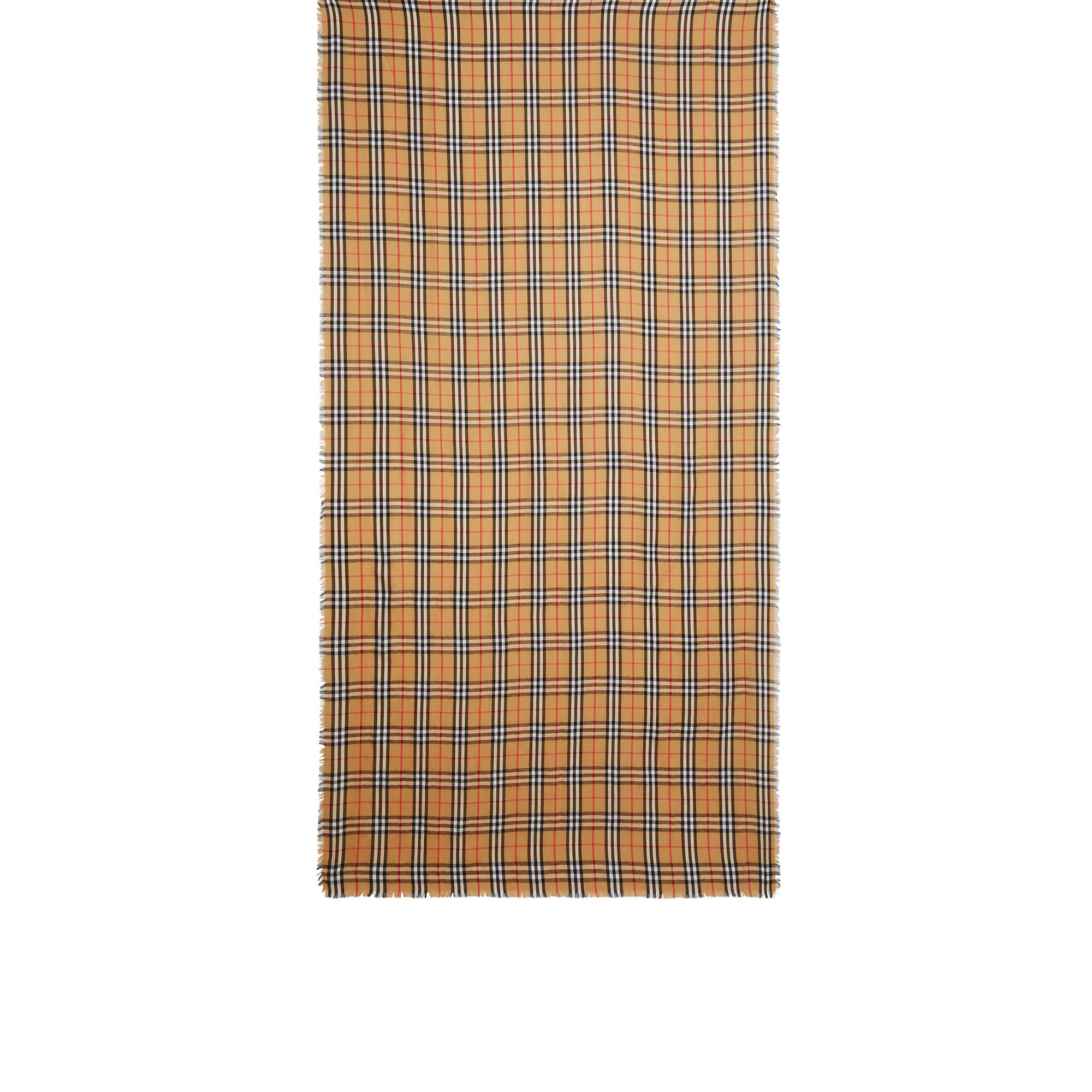 Écharpe légère en cachemire à motif Vintage check - Jaune Antique