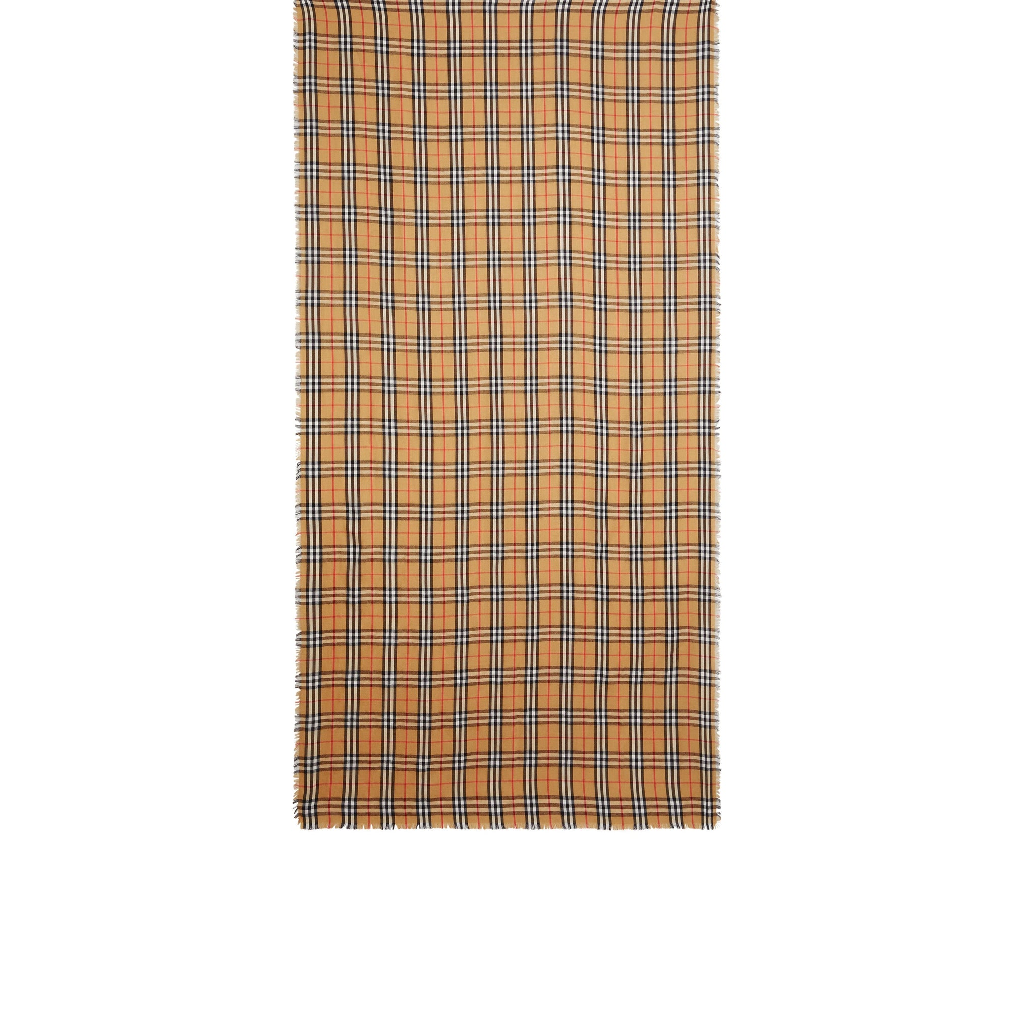 Écharpe légère en cachemire à motif vintage check - Jaune antique